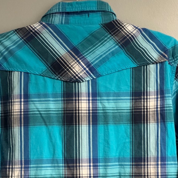 Carbon2Cobalt Button Up Shirt Mens XL Plaid Slim Fit Long Sleeve Pearl Snaps - Picture 7 of 15